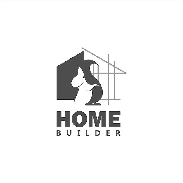 Modello di progettazione del logo per la costruzione di una casa per la proprietà