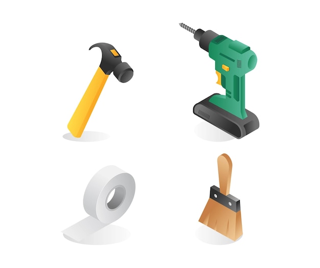 Vector home builder tools icon bundle