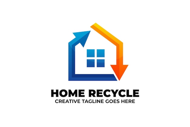 Home building riciclare il logo del gradiente