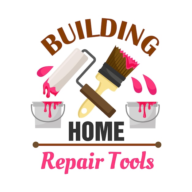 Home building and repair work tools icon