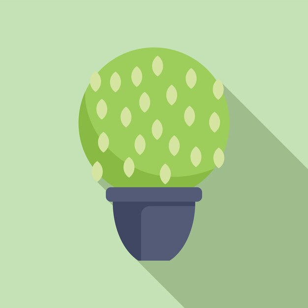 Vector home bush pot icon flat vector tree trimming