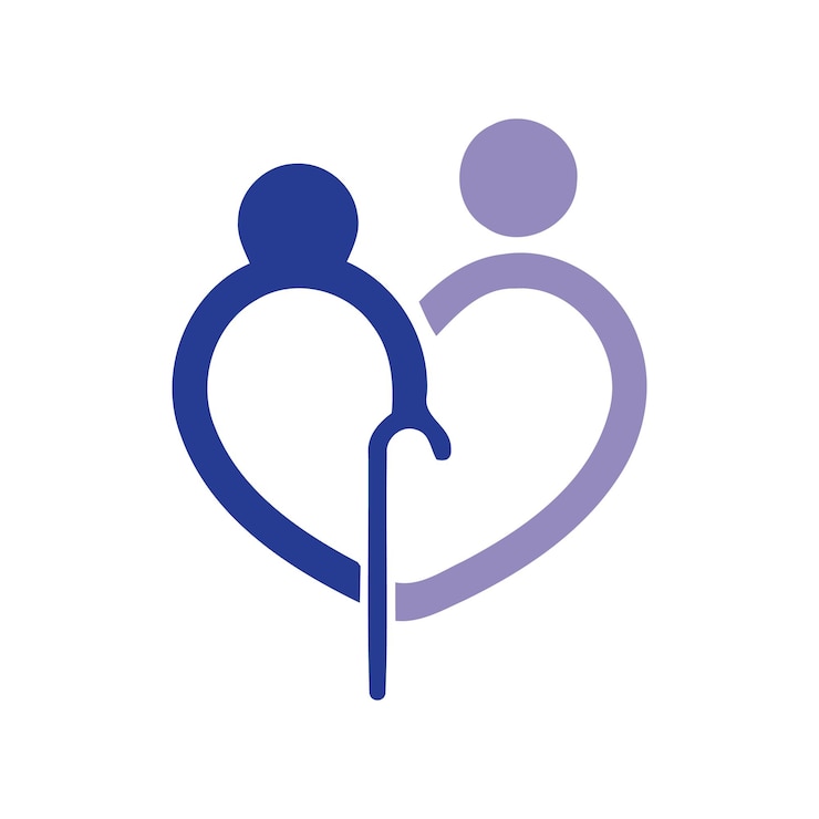 Vector home care elderly logo vector