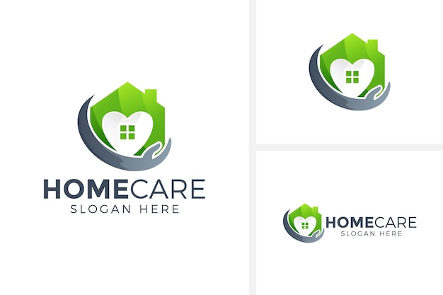Vettore illustrazione vettoriale di progettazione di logo di assistenza domiciliare
