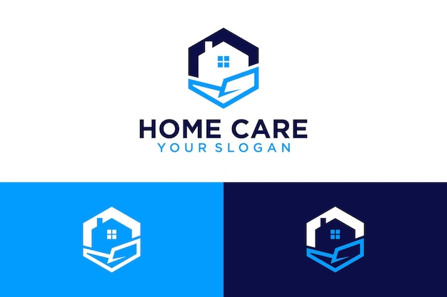 Home care logo design with hand