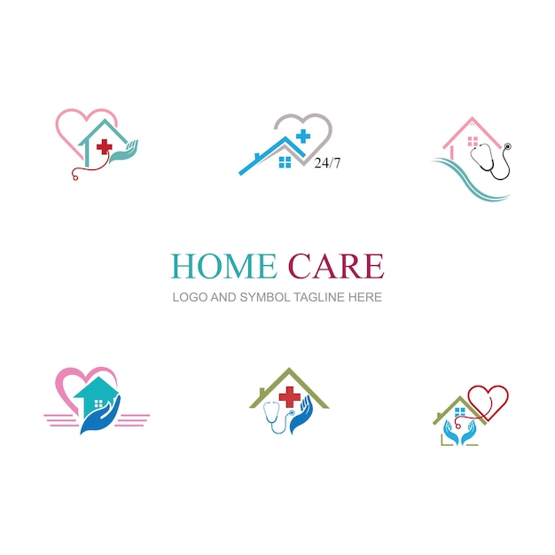 Vector home care logo template medical home logo