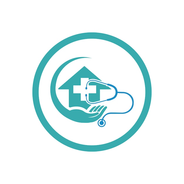 Шаблон логотипа по уходу на дому Логотип медицинского дома