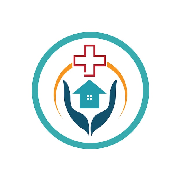 Шаблон логотипа по уходу на дому Логотип медицинского дома