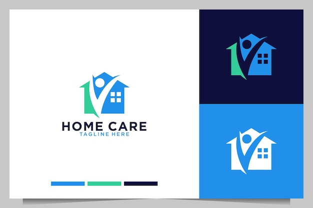 Home care with people logo design