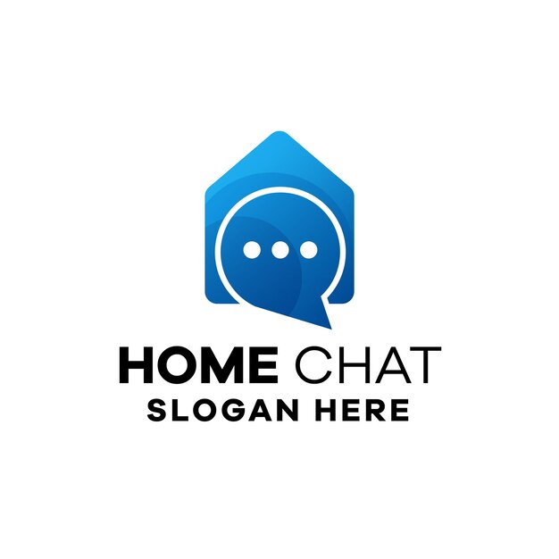 Modello logo gradiente chat home