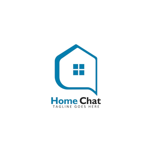 Home chat logo vector icon illustration