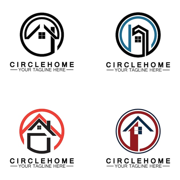 Home circle concept logo symbol vector illustration design