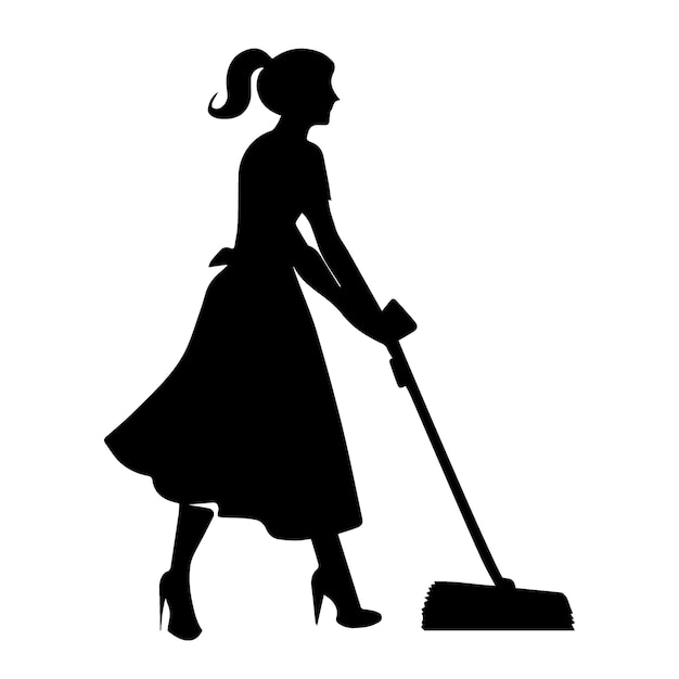 a home cleaner clean home vector silhouette