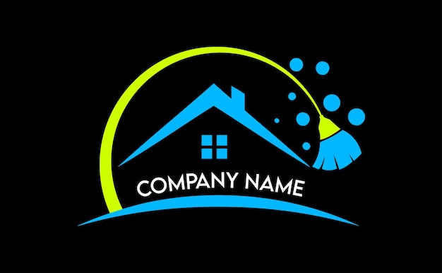 Home cleaning logo design template