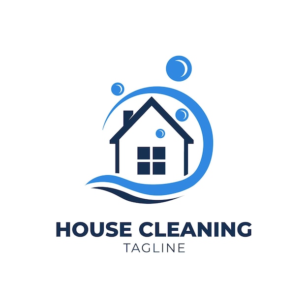 Vector home cleaning-logo geschikt voor schoonmaakdiensten voor onroerend goed