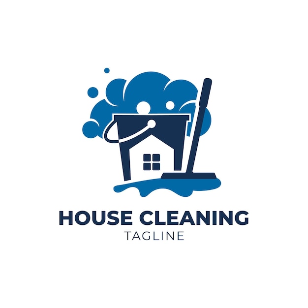 Вектор Логотип home cleaning подходит для услуг по уборке недвижимости