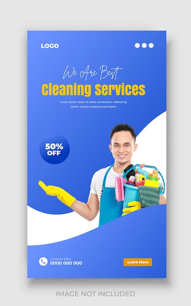 home cleaning service facebook instagram story design template