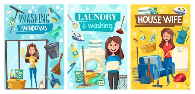 Home cleaning service house laundry and washing