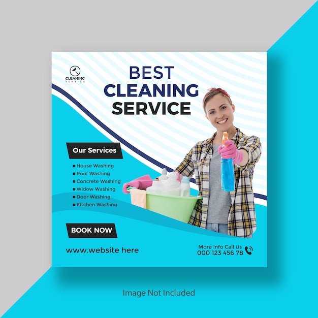 Home cleaning service social media and instagram post or template design premium  vector