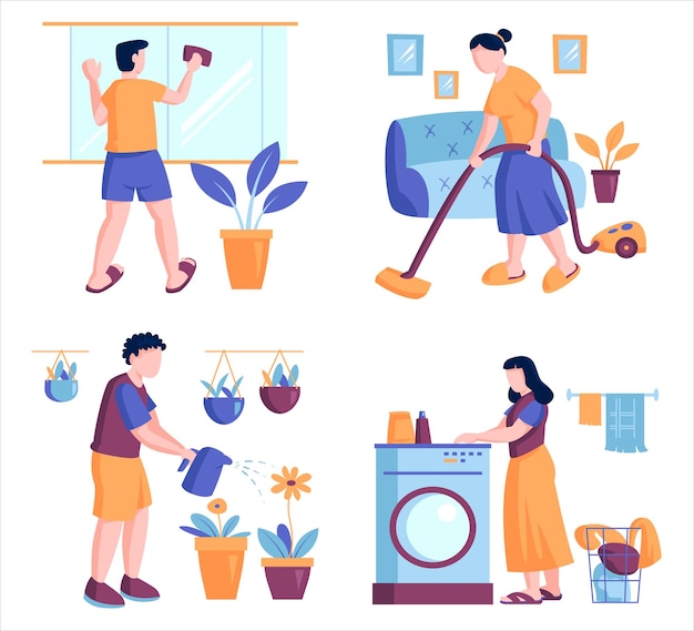 home cleaning vector