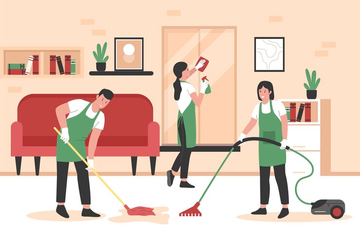 Vector home cleanup illustration background