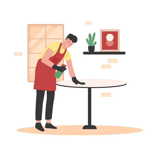 Home cleanup service illustration concept