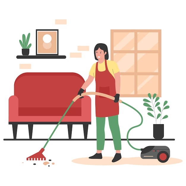 Vector home cleanup service illustration concept