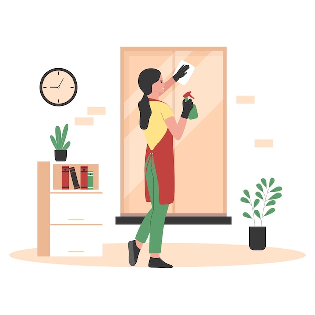 Home cleanup service illustration concept