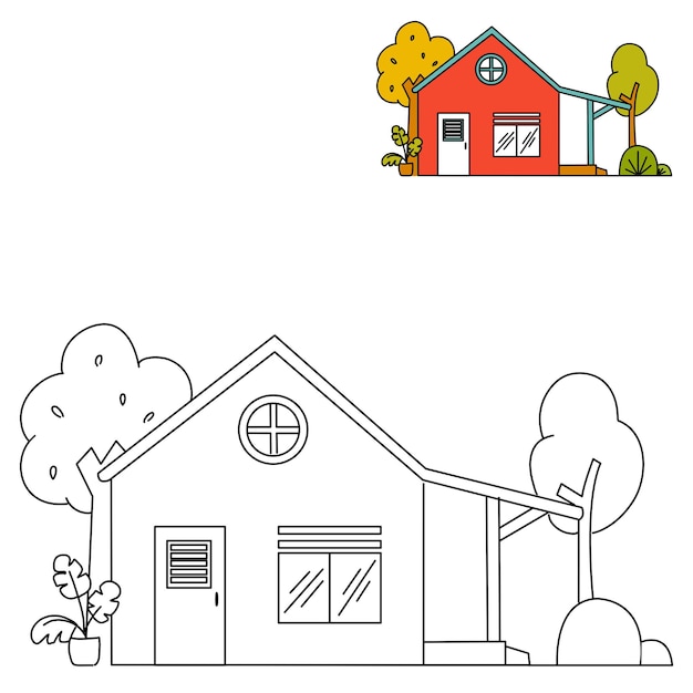 home coloring pages illustration