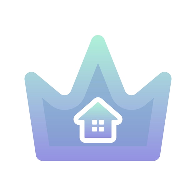 Home crown gradient logo design template icon