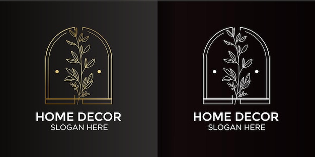 Vector home decor design logo and branding card