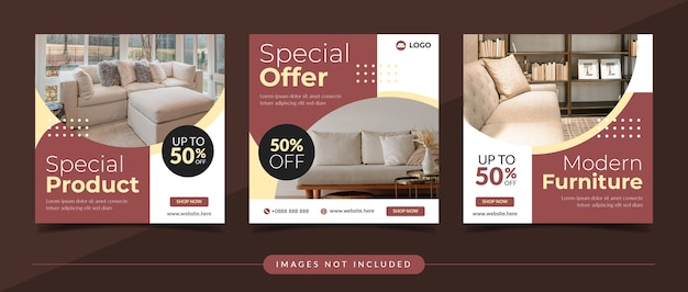 Premium Vector | Home decor and furniture sale for social media ...