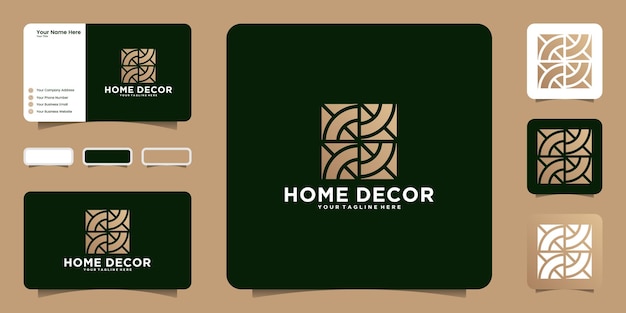 Home decor geometric logo and business card