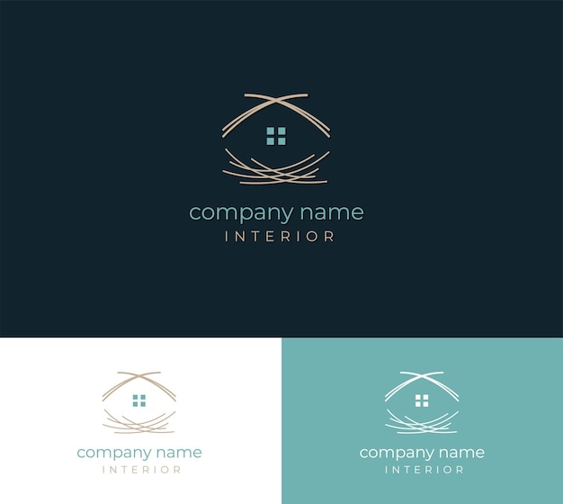 Vector home decor and interior design company logo