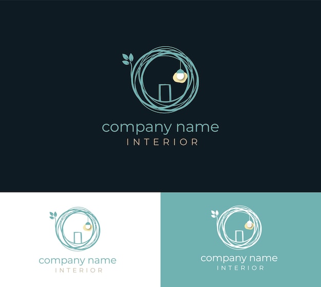 Vector home decor and interior design company logo