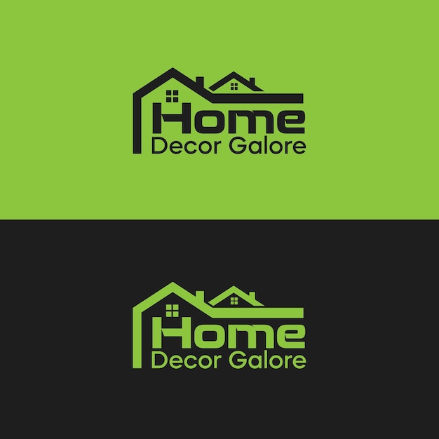 home decor minimalistic logo vector with house roof