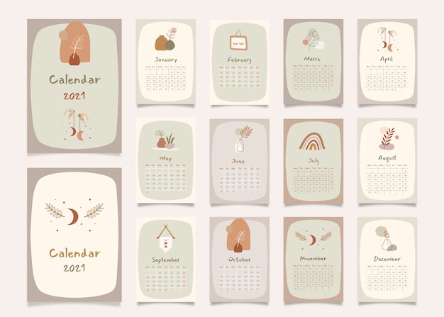 Home decor planner jaarkalender met alle maanden