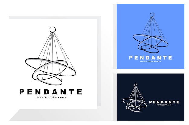 홈 장식 매달려 램프 로고 홈 가구 디자인 벡터