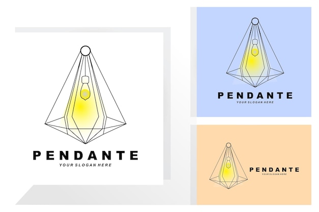 홈 장식 매달려 램프 로고 홈 가구 디자인 벡터