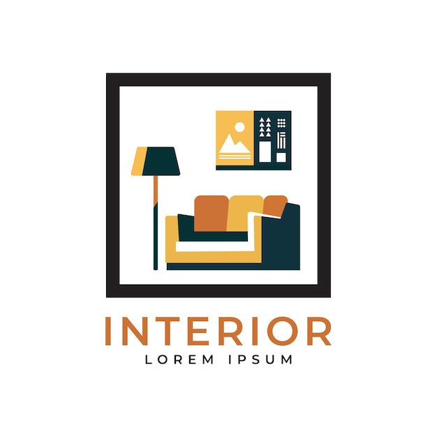 Vector home decoration interior logo design