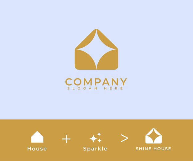 Вектор Дизайн логотипа для домашнего декора shine home