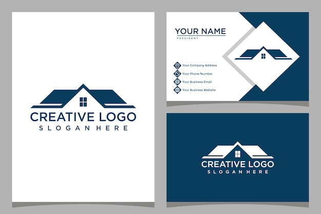 Home design logo template with business card design