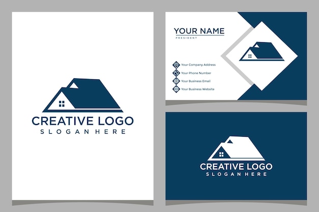 Vector home design logo template with business card design