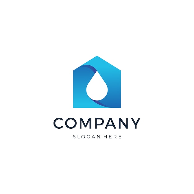 Home drop logo design vector