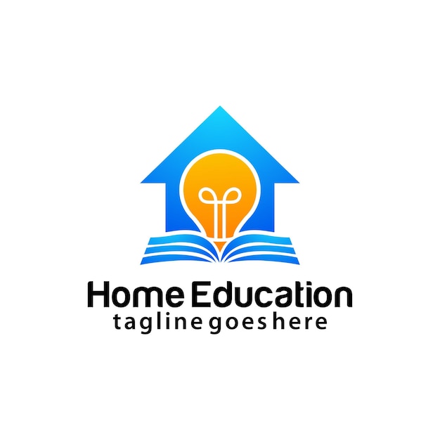 Vector home education logo design template