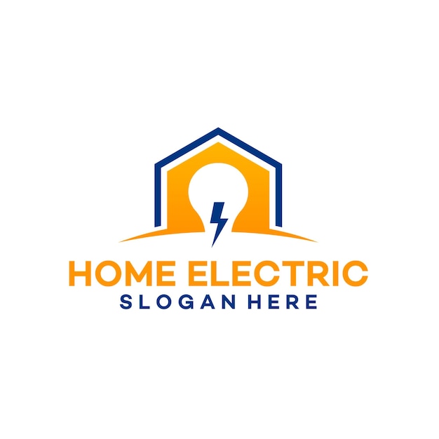 家の電気のロゴのテンプレートデザインベクトルイラスト