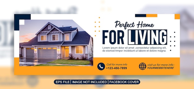 Vector home esale facebook cover banner template design