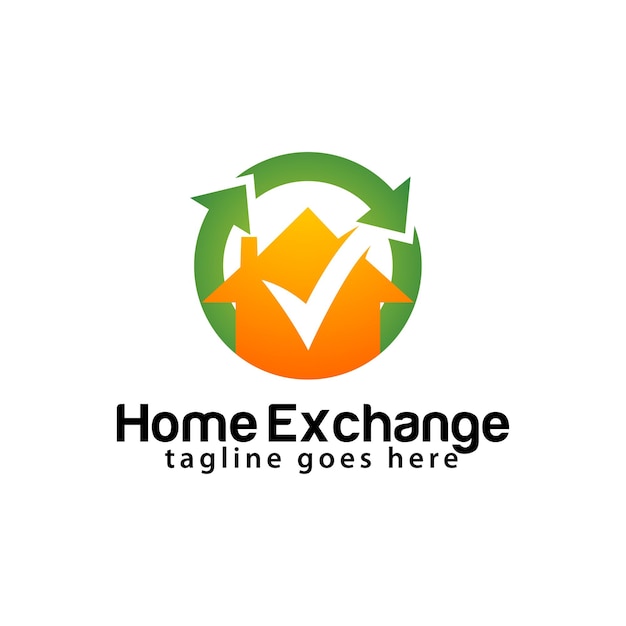 ホーム exchange のロゴのデザイン テンプレート