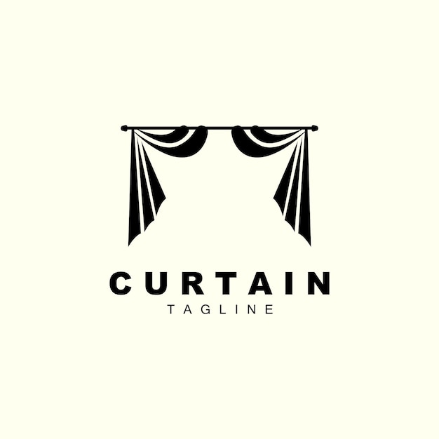 Home And Exhibition Curtain Logo Design Building Decoration Vector Illustration
