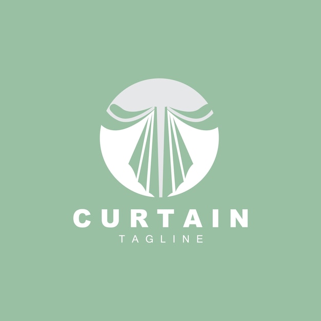 Home And Exhibition Curtain Logo Design Building Decoration Vector Illustration