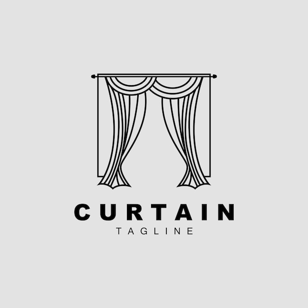 Home And Exhibition Curtain Logo Design Building Decoration Vector Illustration